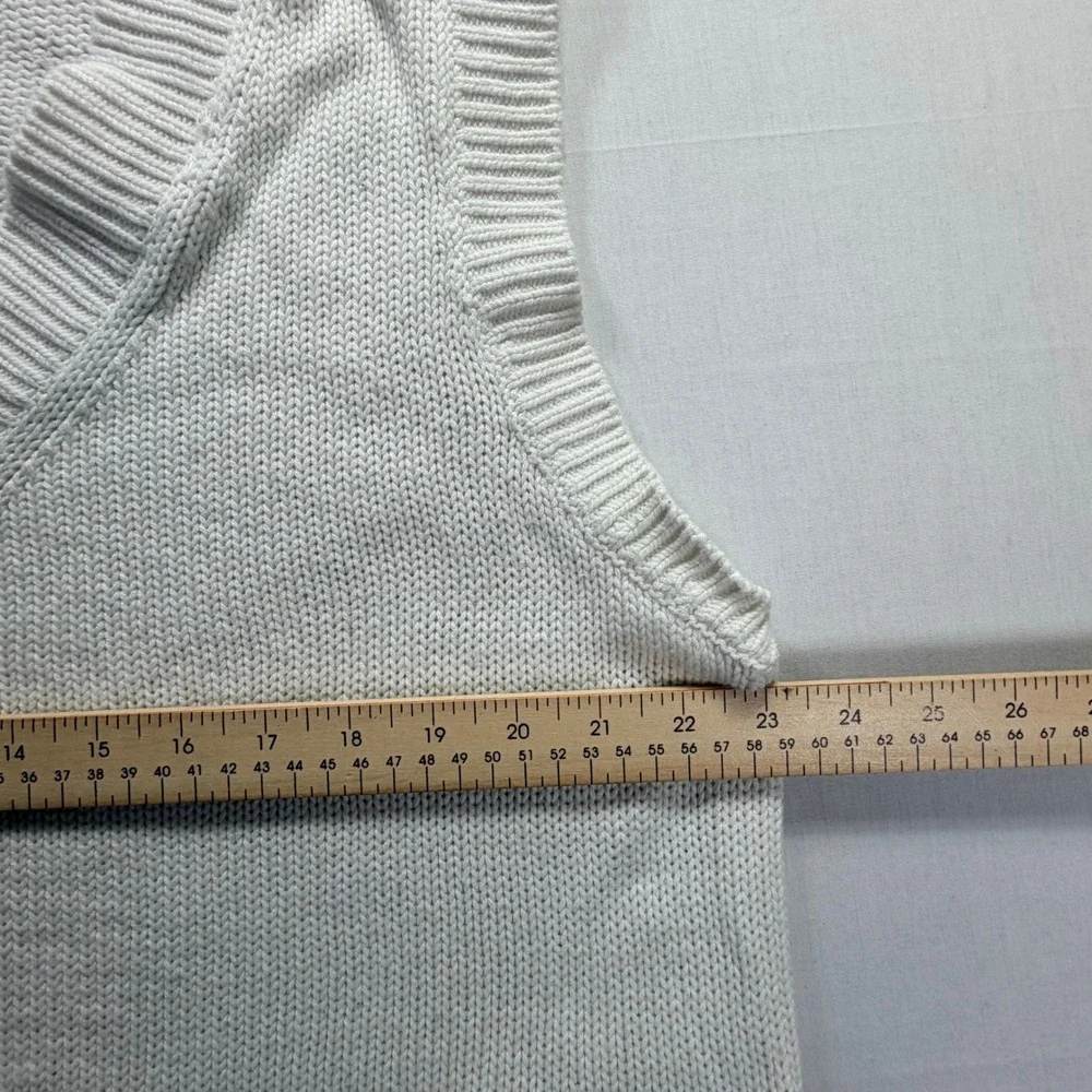 Abercrombie & Fitch Woman's Cream Knit V‎ Neck Vest Tank Top Sweater Size L - Picture 5 of 6